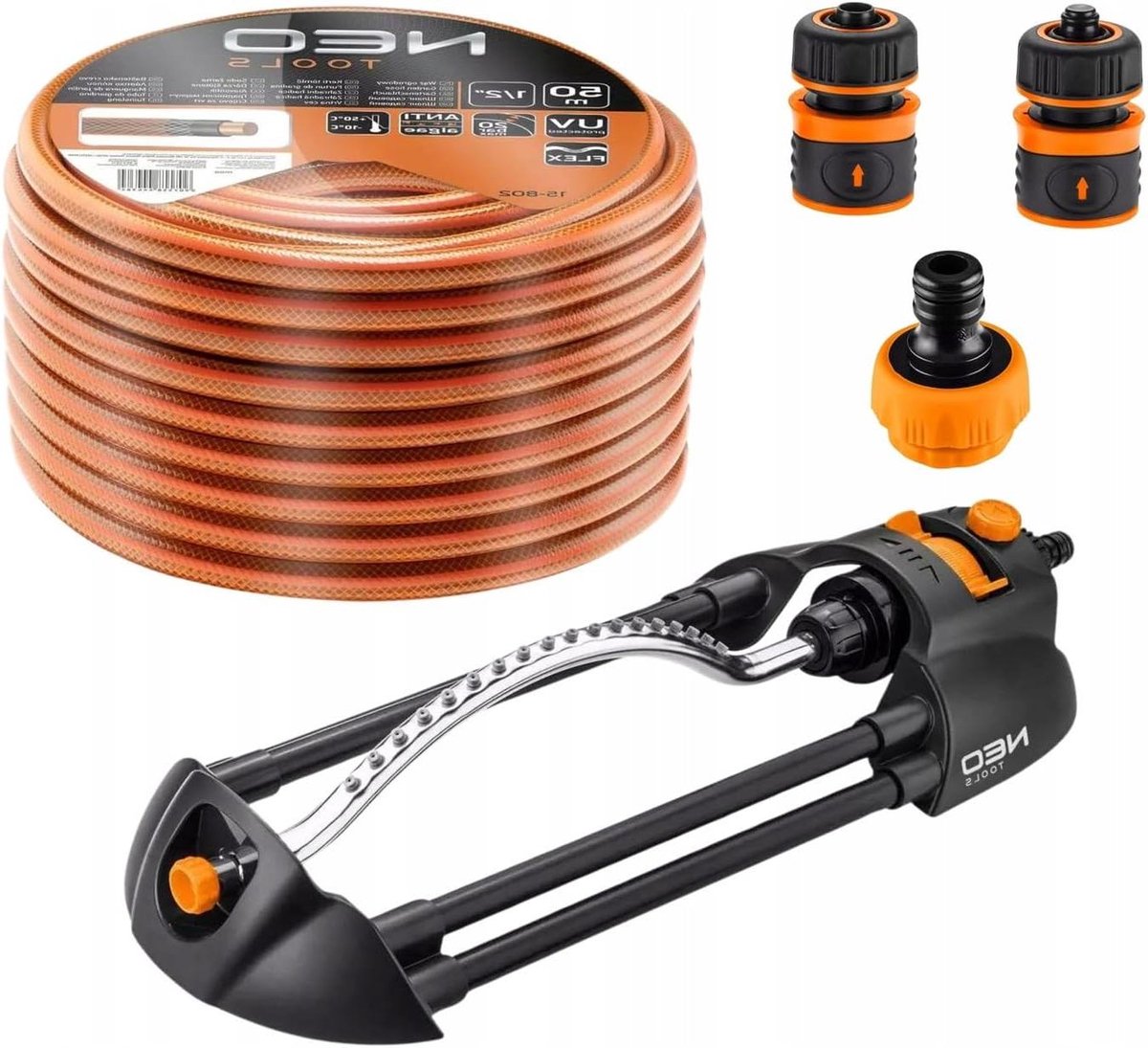 Tuinslang Starterset - Bewateringsset Tuin - Planten Water Geven - 4-laags UV-bestendig - 50 meter - Groen