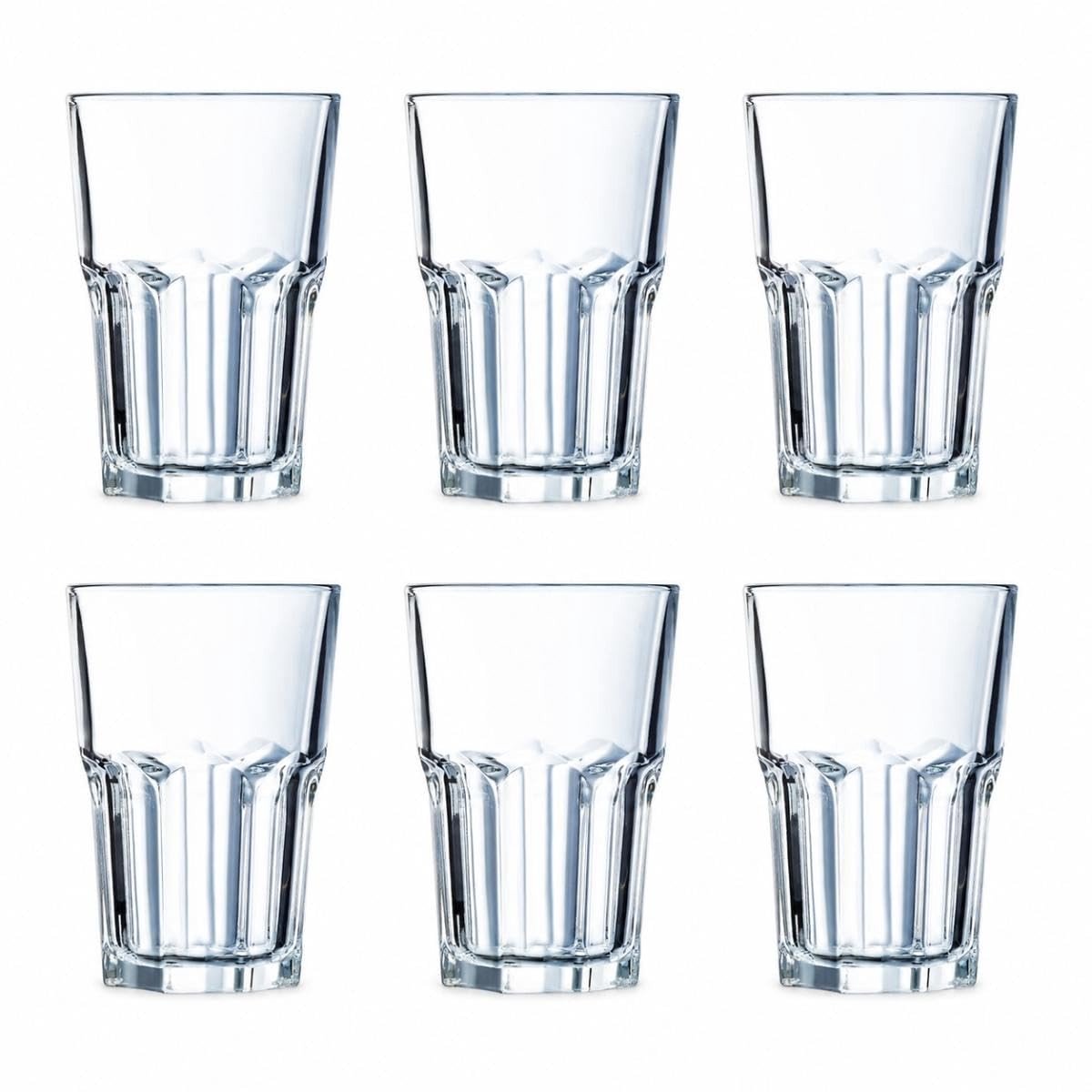 Omgoods - Set van 6 Stapelbare Longdrinkglazen 420ml