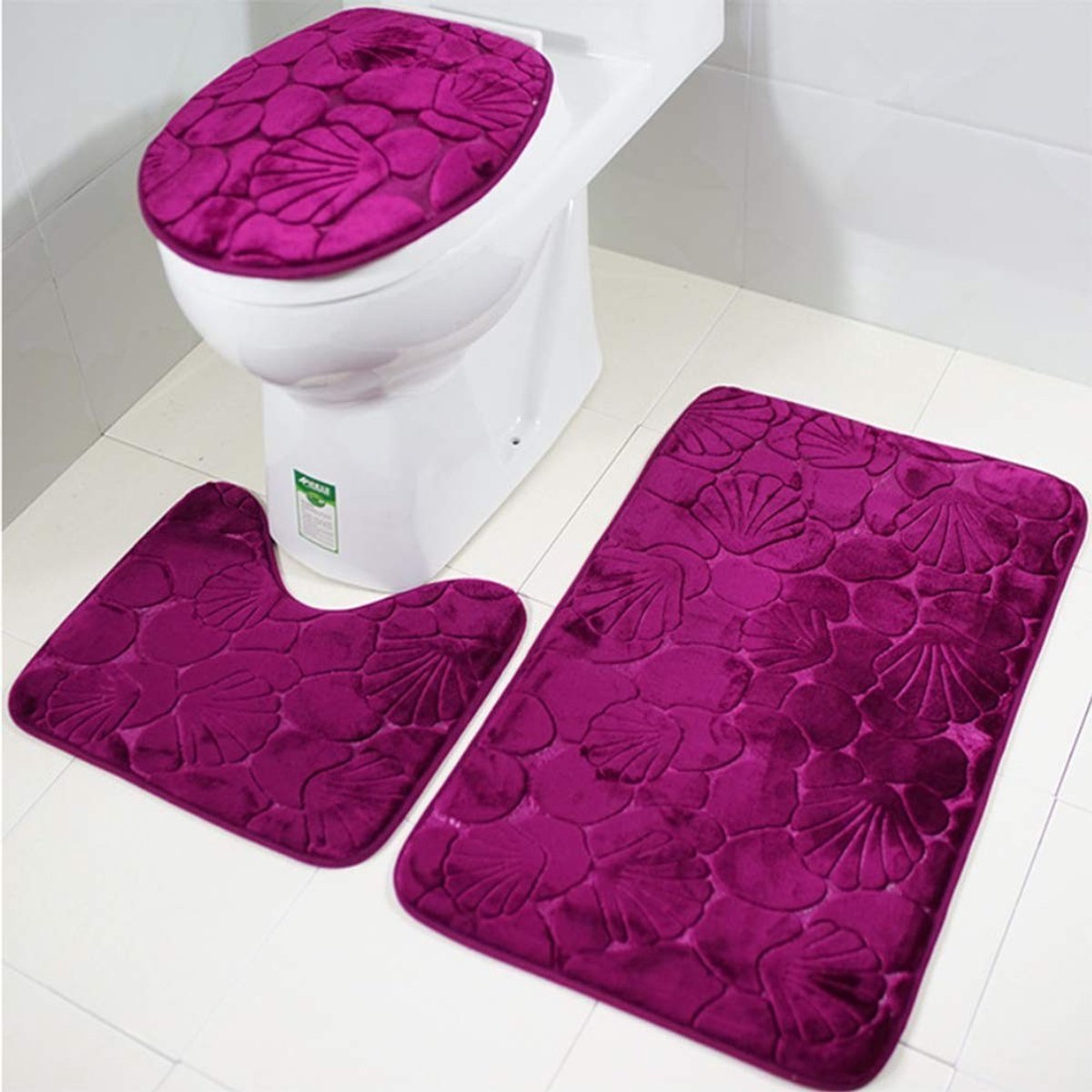 Omgoods - Set van 3 Super Zachte Antislip Badmatten voor de Badkamer