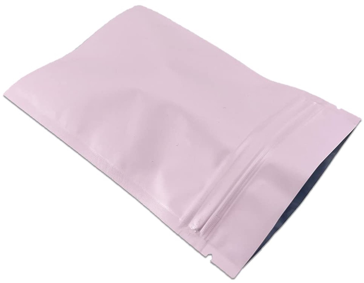 Omgoods- Verpakkingszak 100 Stuks - Matte Aluminiumfolie - Zip Self Seal - Voedselopslag - Geurbestendig - 8x12 cm - Mylar Zakken