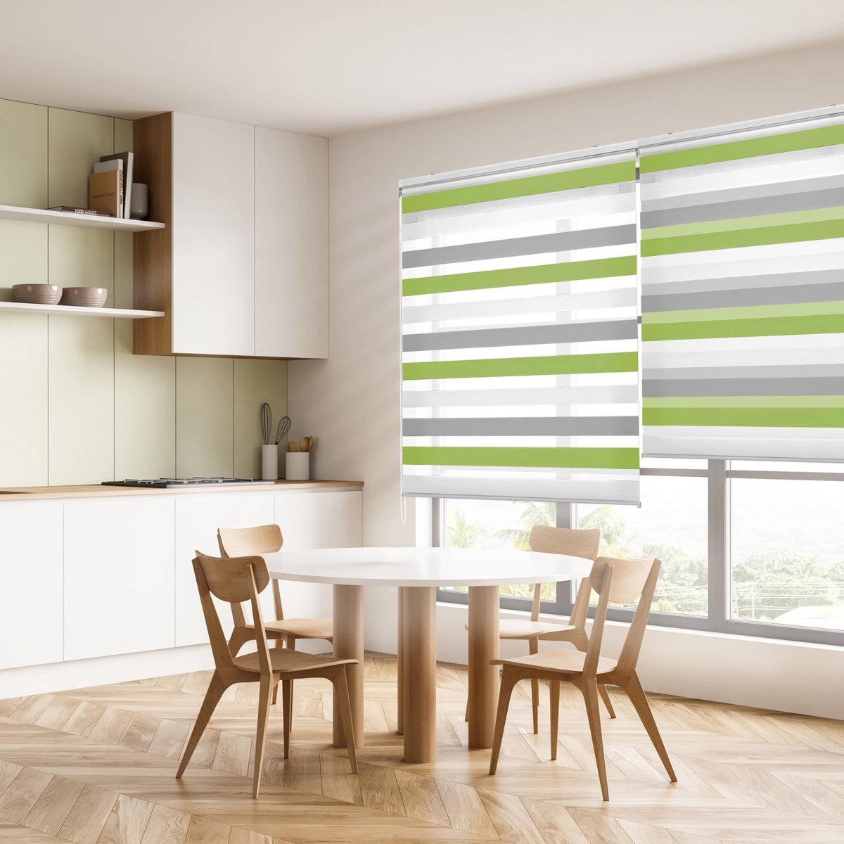 Omgoods - Tricolor Rolgordijn met Handmatige Bediening, 120 x 180 cm
