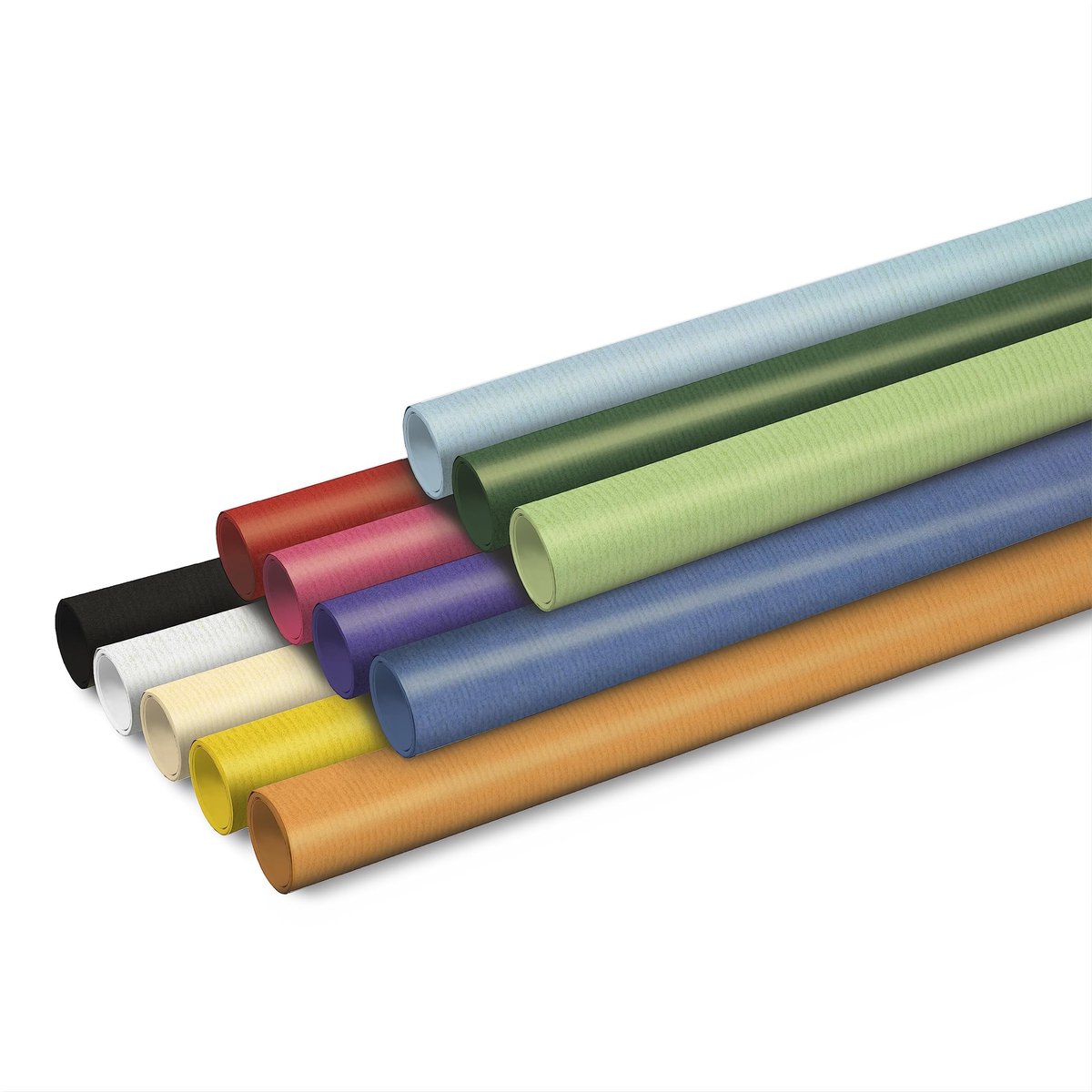Omgoods - Set van 12 Rollen Cadeaupapier in Ribbel Kraft
