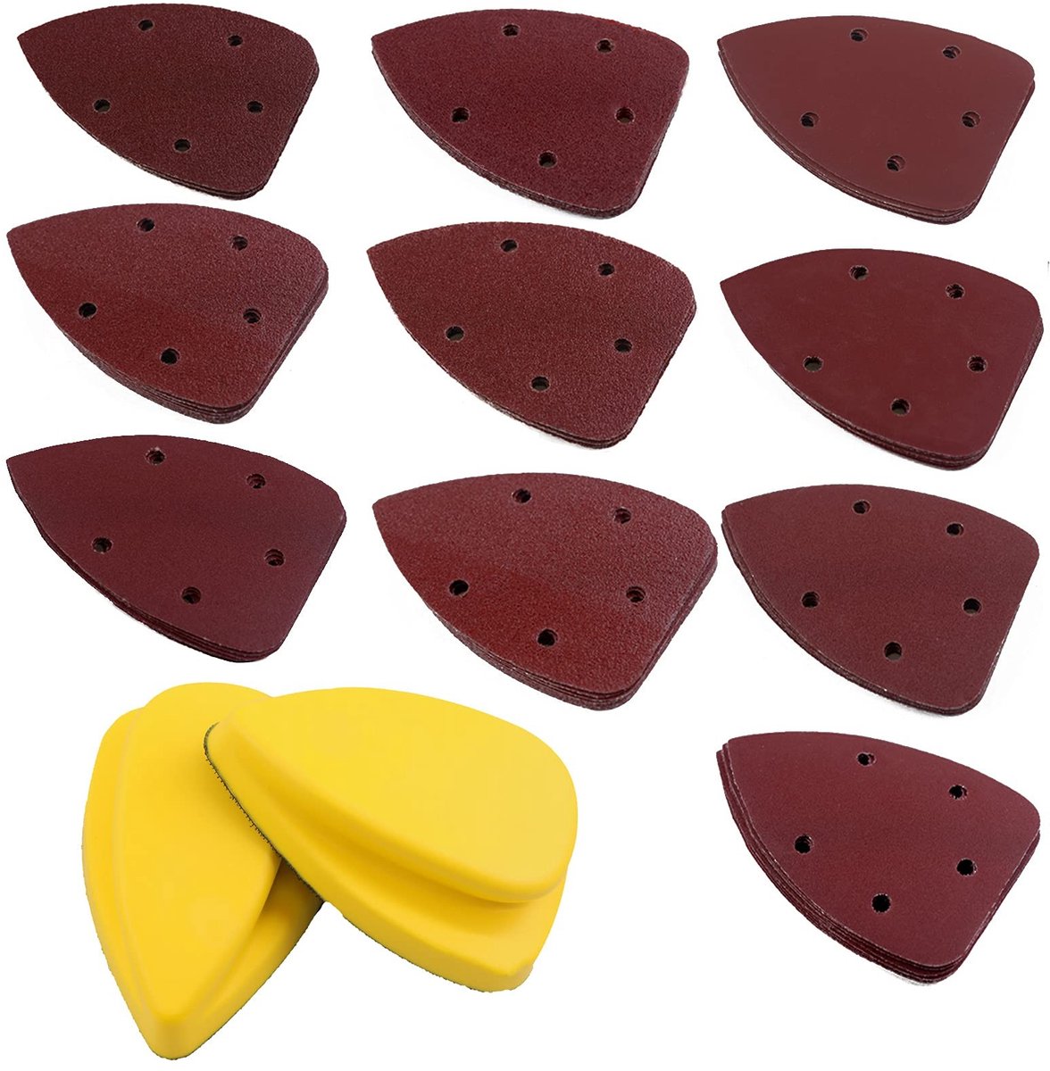 Omgoods - 62-Delige Hand Schuurset met Blokken en Schuurpads