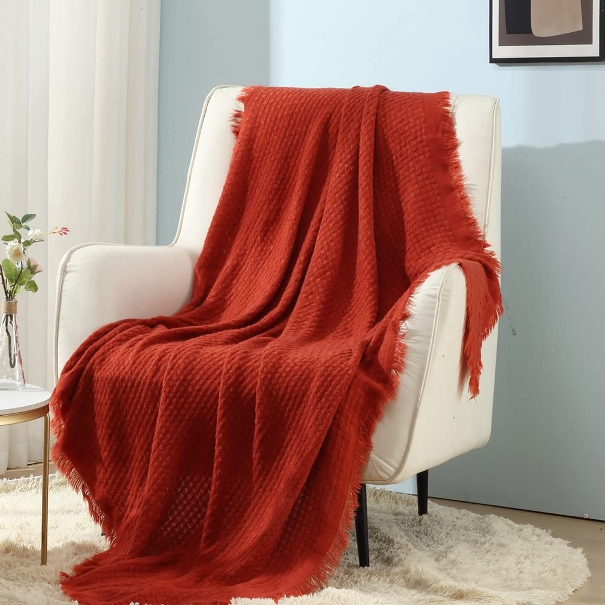 Omgoods - Gehaakt Dekentje voor Sofa of Stoel, 50 x 60 Inch