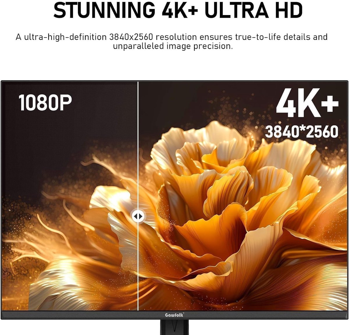 SnelShoppen - 28 inch Gaming-monitor 4K UHD 3840x2160 60Hz met 1ms MPRT, 100% sRGB, Geïntegreerde Luidsprekers, HDMI & DP-interface, Oogbescherming, V