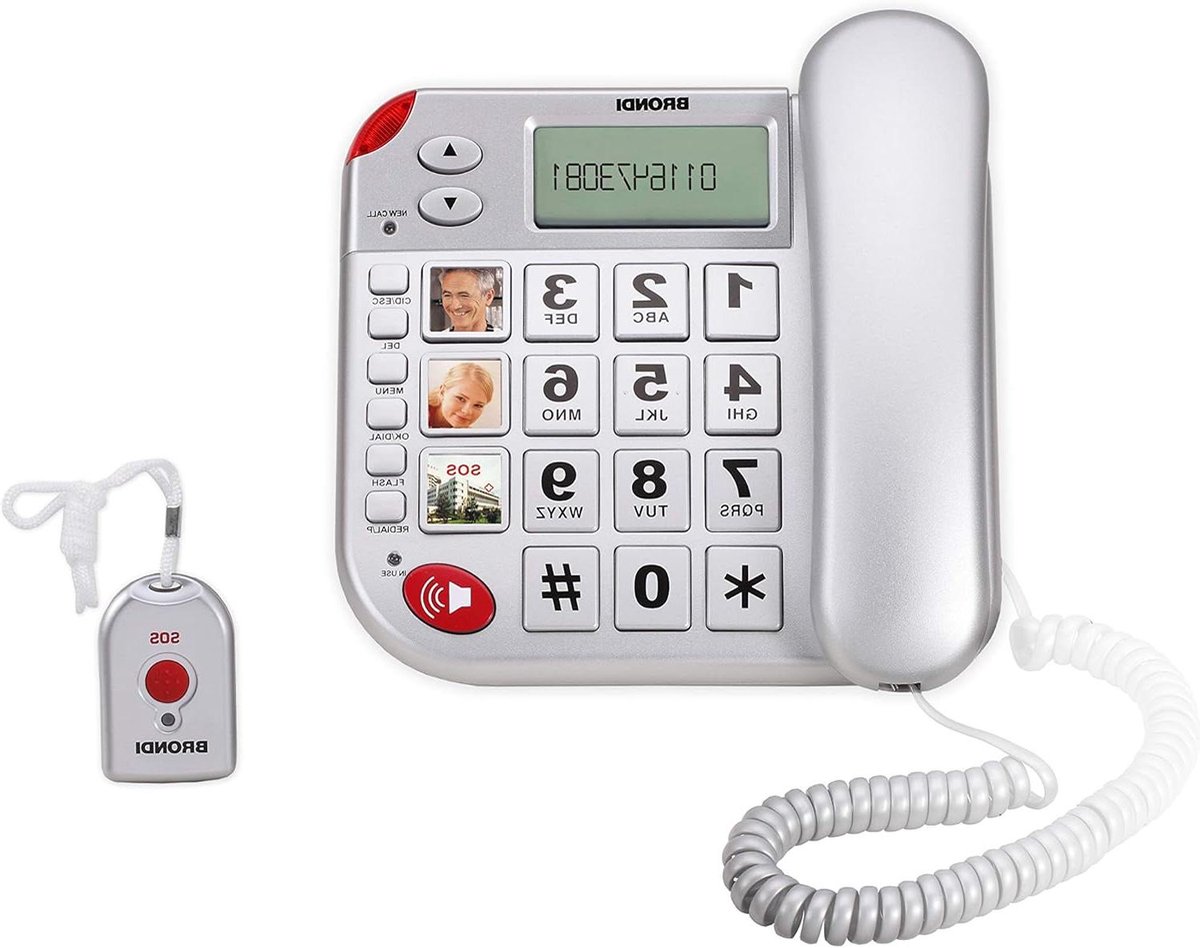 Vaste Telefoon - Huistelefoon - Bellen Thuis - Eenvoudig Toetsenbord - 185 ponden - Wit