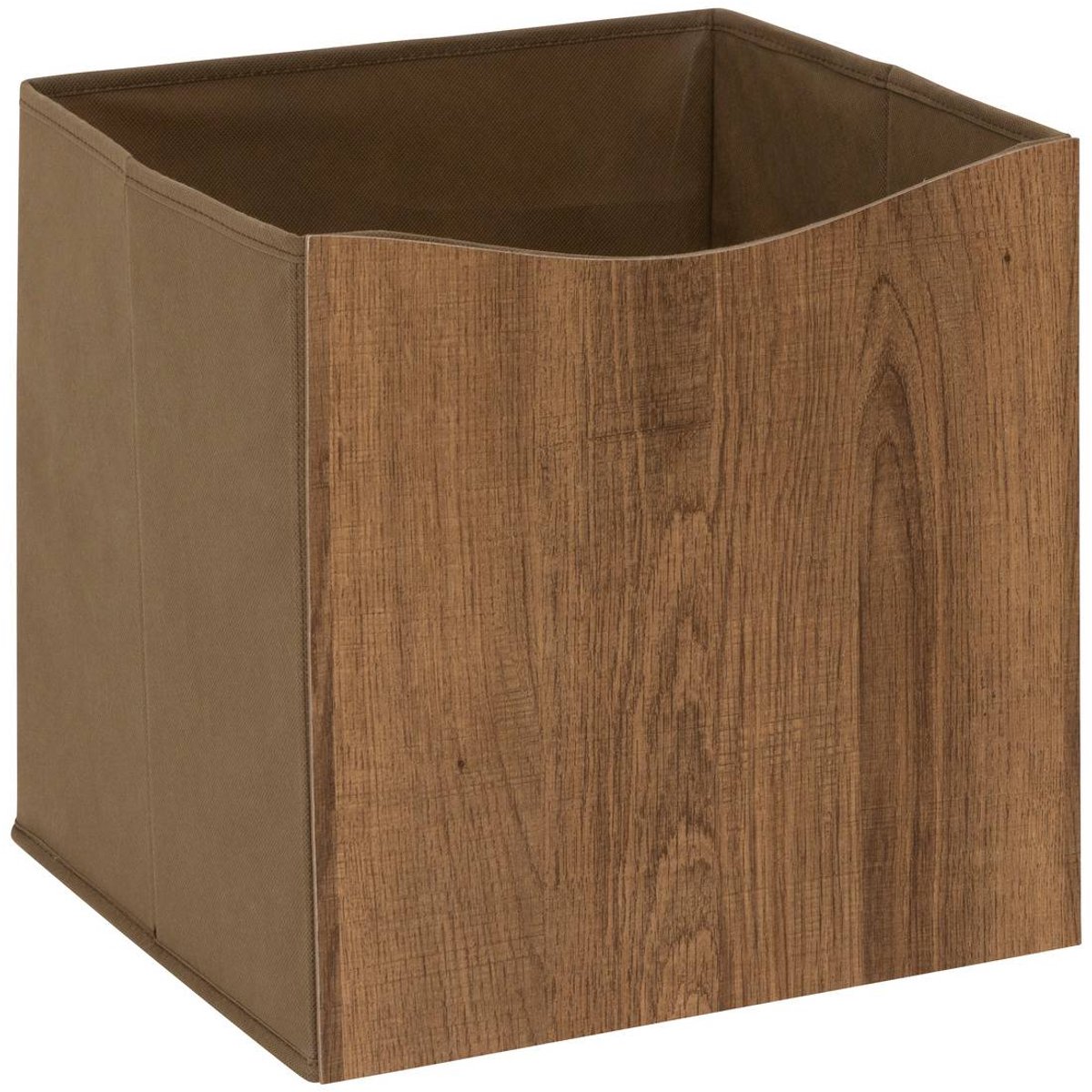 Opbergdoos met houtlook van MDF en stof MIX'N MODUL