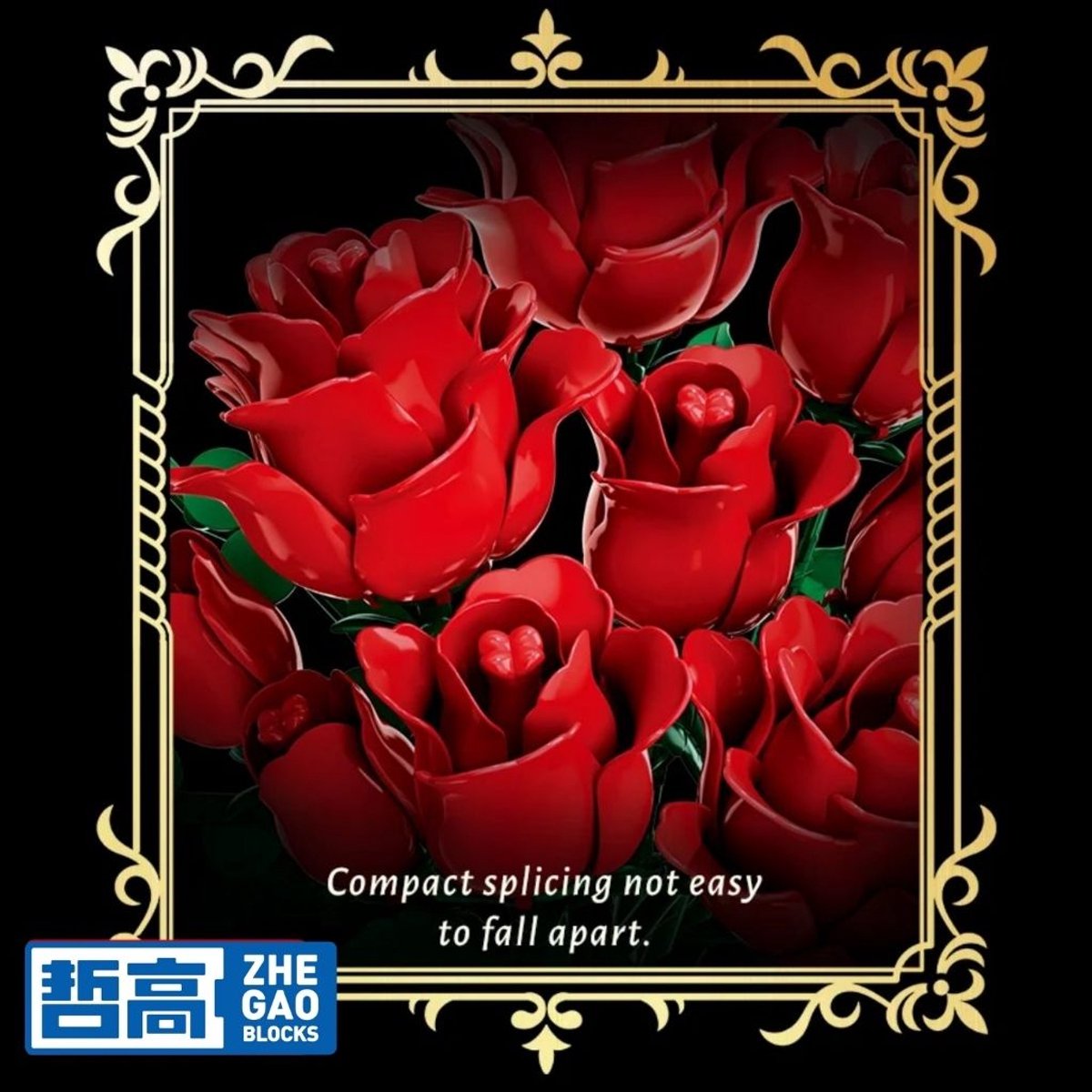 Zhe Gao 11156 Rode Rozen bloemen bouwset | Botanical Flowers Collection modelbouw | Classic Creator STEM speelgoed bouwpakket voor volwassenen en kinderen | Educatief decoratie Kunstbloemen boeket niet geschikt voor Lego | bouwdoos met 443 bouwstenen — afbeelding 3