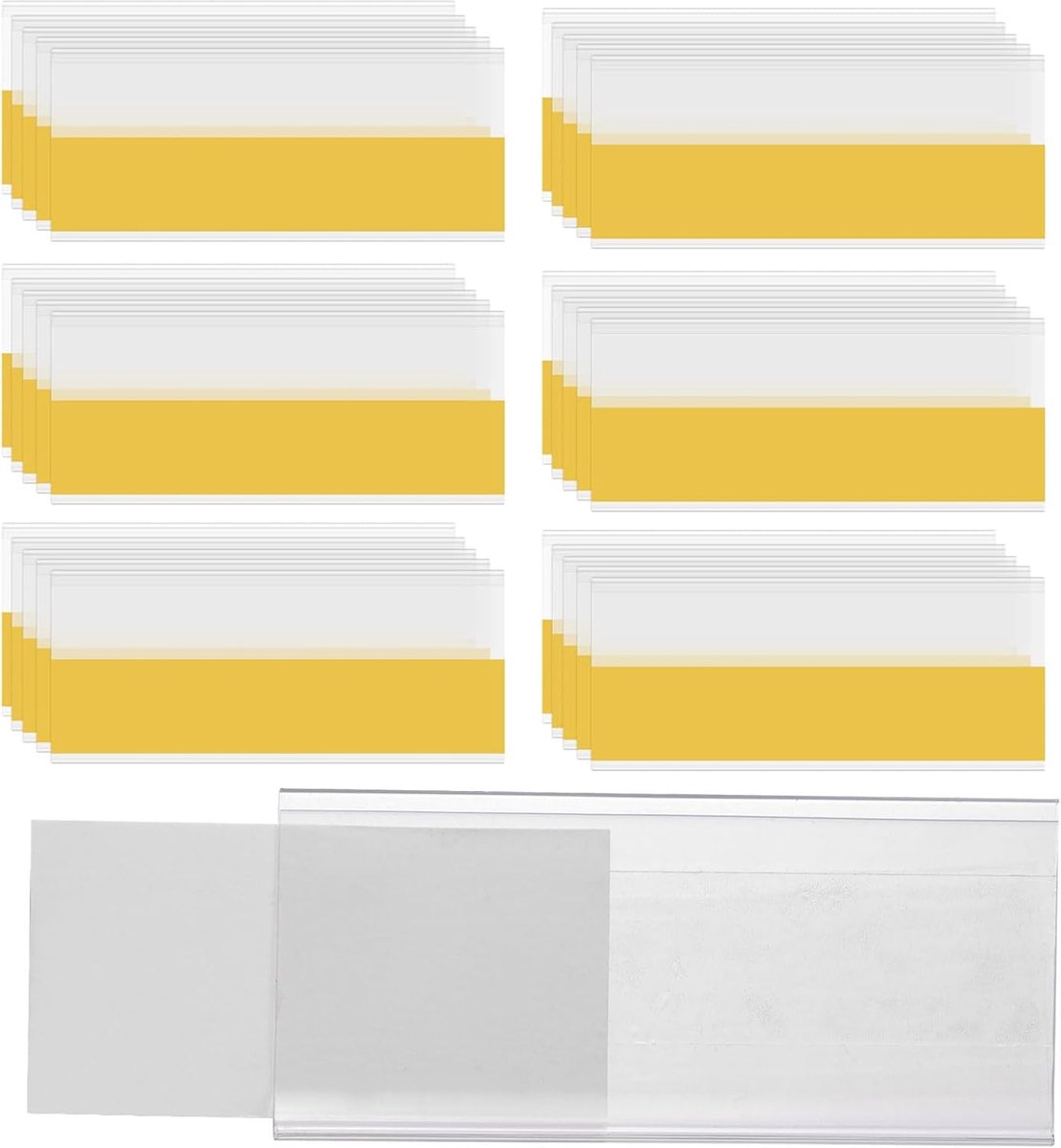 Zelfklevende labelhouders 80 x 42 mm - transparant - waterproof - ideaal voor organisatie - ShopVlot