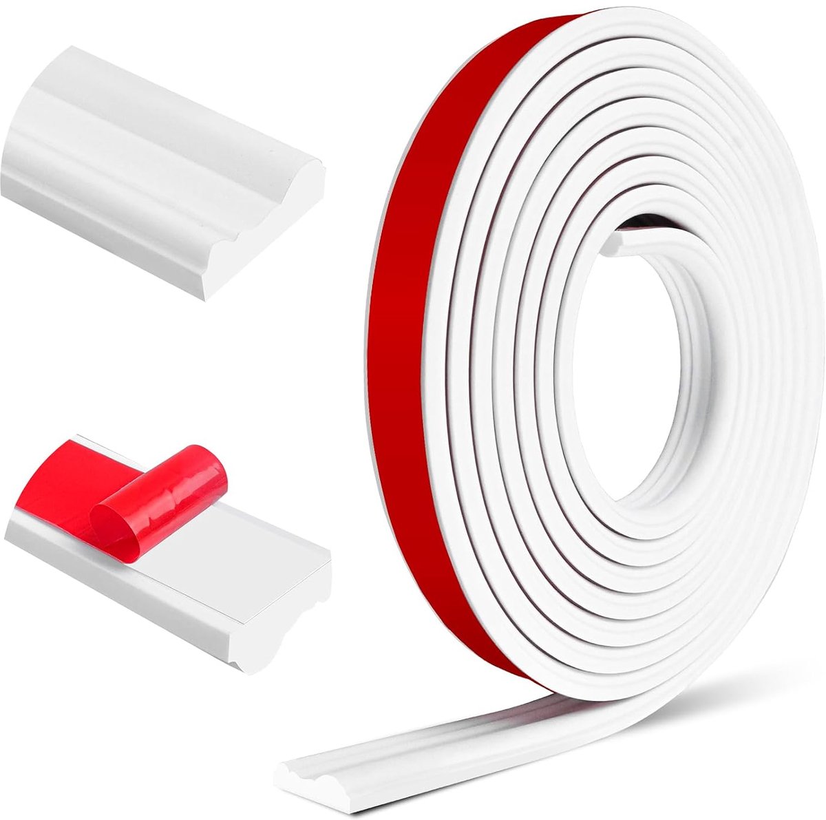 SnelShoppen - Wandstrip Peel and Stick Decoratieve Moulding Flexibele Wandpanelen voor Huisdecoratie (30mm x 6m, Wit) - Waterdicht, Stofbestendig, Een
