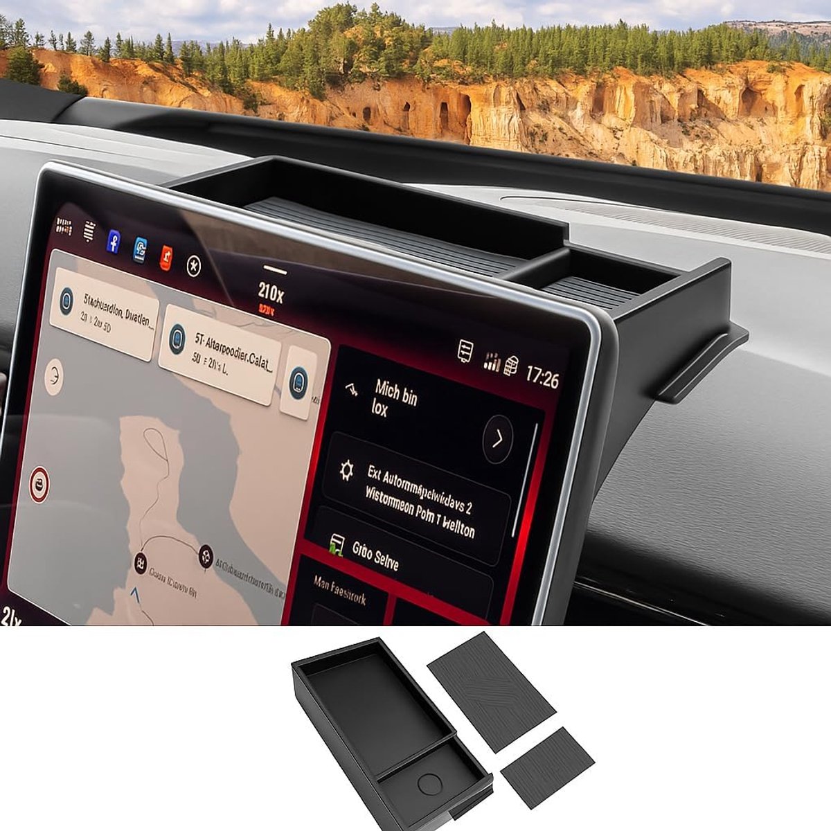 SnelShoppen - Organiser opbergdoos voor VW ID.7 2024 2025 2026 - Dashboard opbergtray 15 inch Discover Pro Max - Auto accessoires voor nette indeling