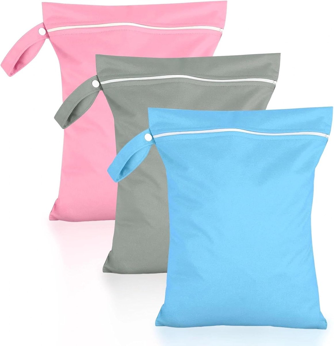 SnelShoppen - 3 Waterdichte Waszakken 40 x 30cm - Ritssluiting Zwemtas voor Nat Zwemkleding, Badkleding en Strandhanddoeken - Ideaal voor Zwemmen, Rei