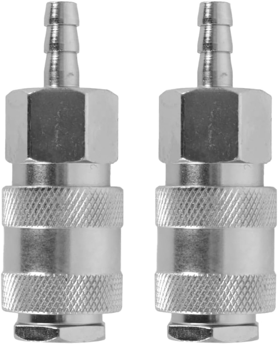 SnelShoppen - 2 stuks 6 mm slangpilaar industriële snelkoppeling - vernikkeld ijzer pneumatische luchtcompressor slangkoppelingen met corrosiebestendi