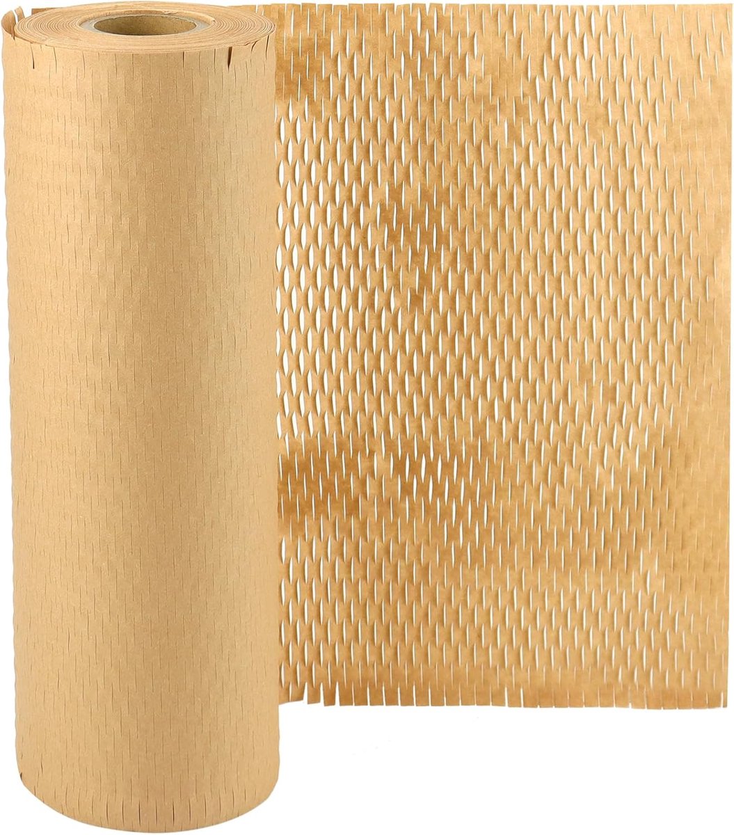 SnelShoppen - 30cm x 50m Honingraat Inpakpapier, 80g/㎡, Alternatief voor Bubbelwrap, Voor Cadeaus en Breekbare Voorwerpen