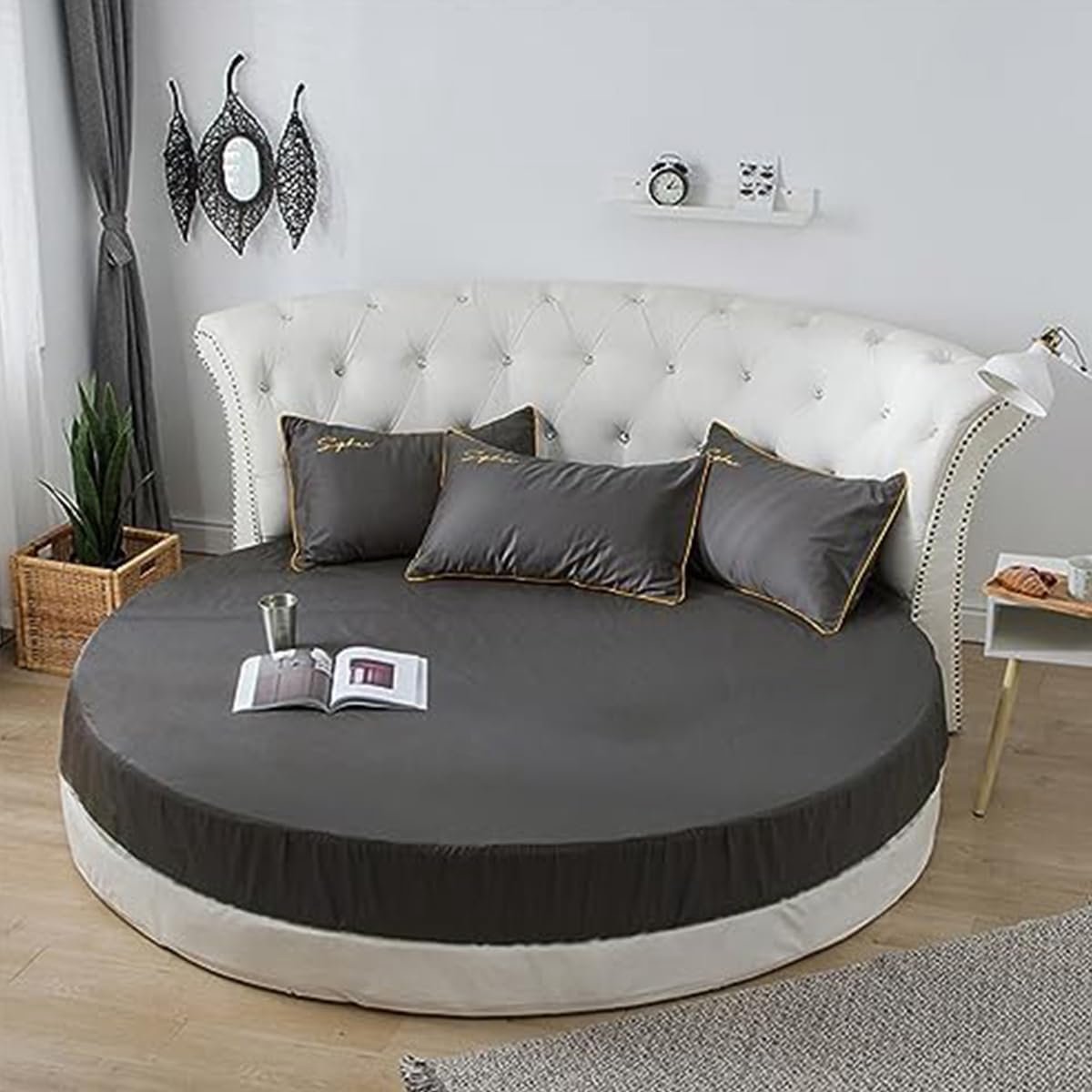 SnelShoppen - Fitted Sheet katoen voor Eenpersoons Tweepersoons Super King Bed - Zacht Effen Kleur Ronde Hoeslaken - Wasbaar en Onderhoudsvriendelijk