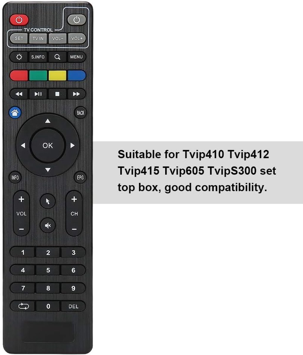 SnelShoppen - Afstandsbediening voor TVIP Sbox, Geschikt voor Tvip410, Tvip412, Tvip415, Tvip605 en Tvip00, Bereik tot 10m, Hoge Compatibiliteit