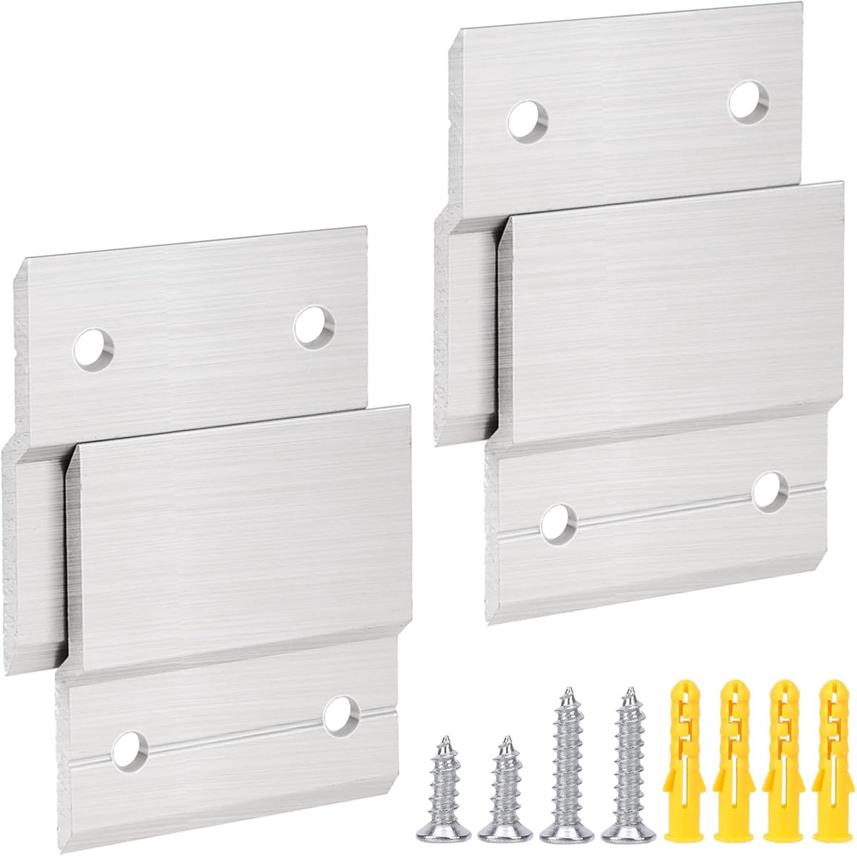 SnelShoppen - 2 Inch Franse Schuifbeugel Hangbeugel Set, Zware Aluminium Z Klemmen voor Spiegel, Wanddecoratie, Fotolijsten, 2 Pairs, Wit