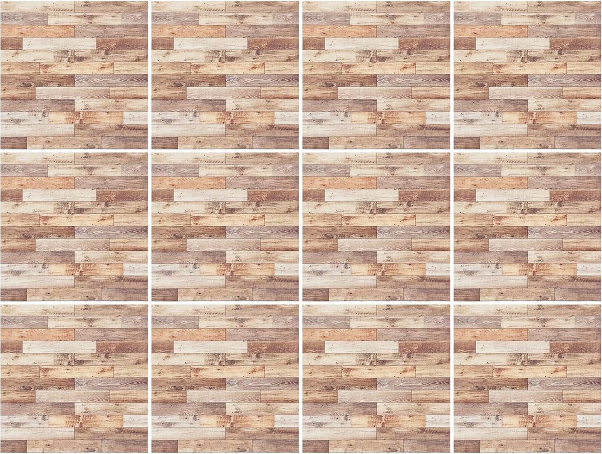 SnelShoppen - 12 Stuks Zelfklevende Muurafwerking Miniatuur Vloertegels DIY Vloerplaten voor Mini Thuis (Stijl G) Waterdicht PVC