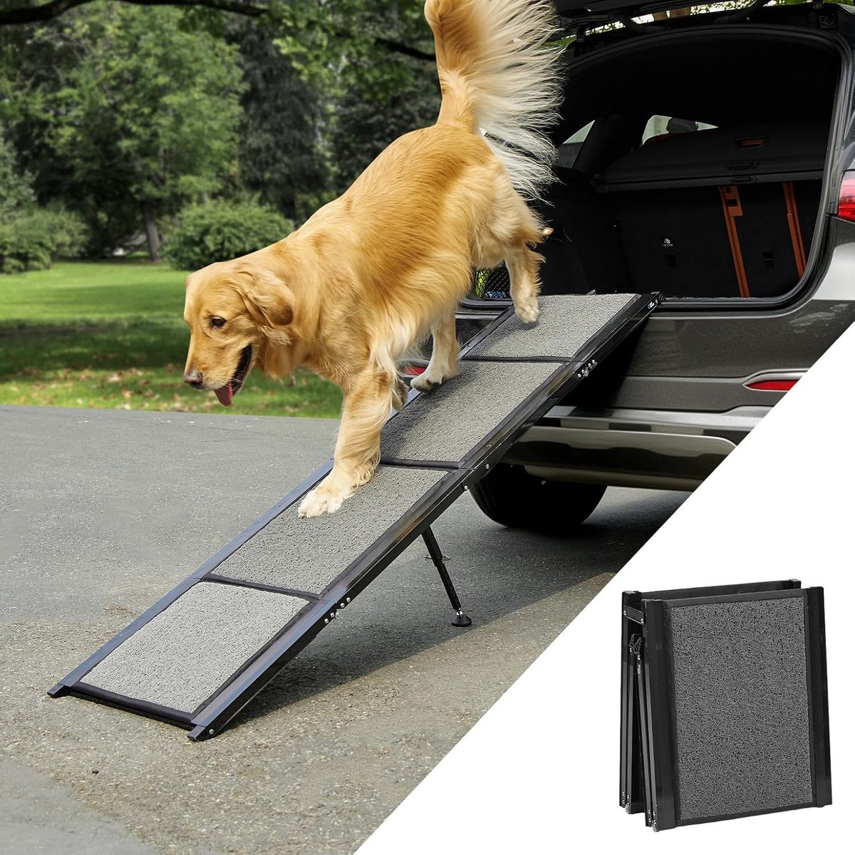 Hondentrampladder voor Auto's - 180 x 44 cm - Aluminium Frame - Veilig en makkelijk instappen voor huisdieren - ShopVlot