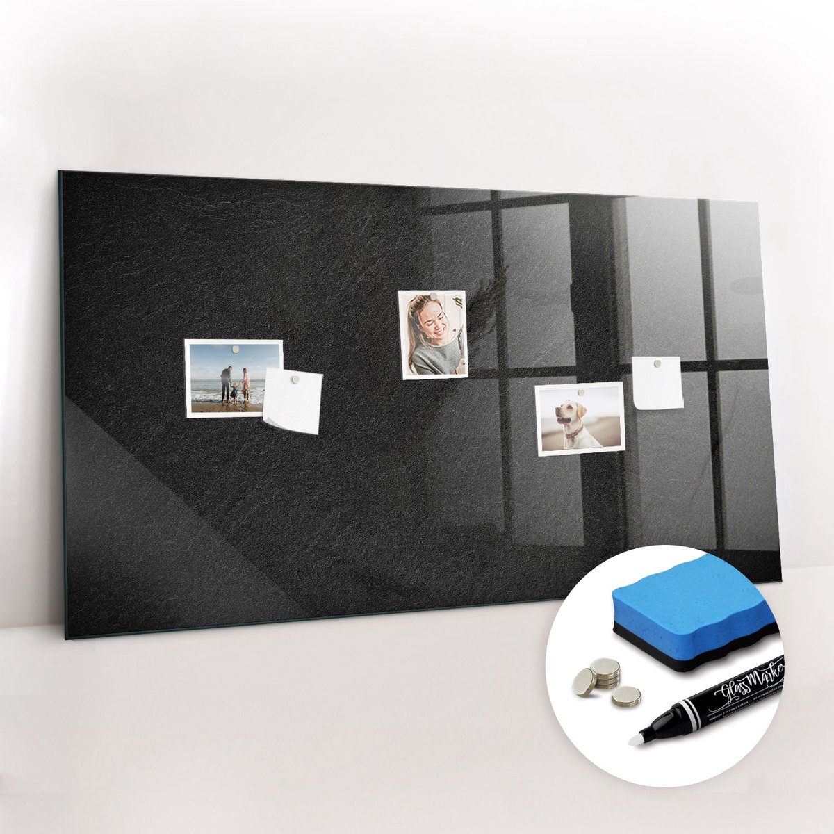 Tulup Whitebord - Donkere rots - 120 x 60 cm - Zwart Magneetbord Rechthoekig - Gratis 5 Sterke Magneten + Whiteboard Marker & Wisser - Decoratief Magnetisch Bord - Memobord Keuken - Inspiratiebord Kantoor