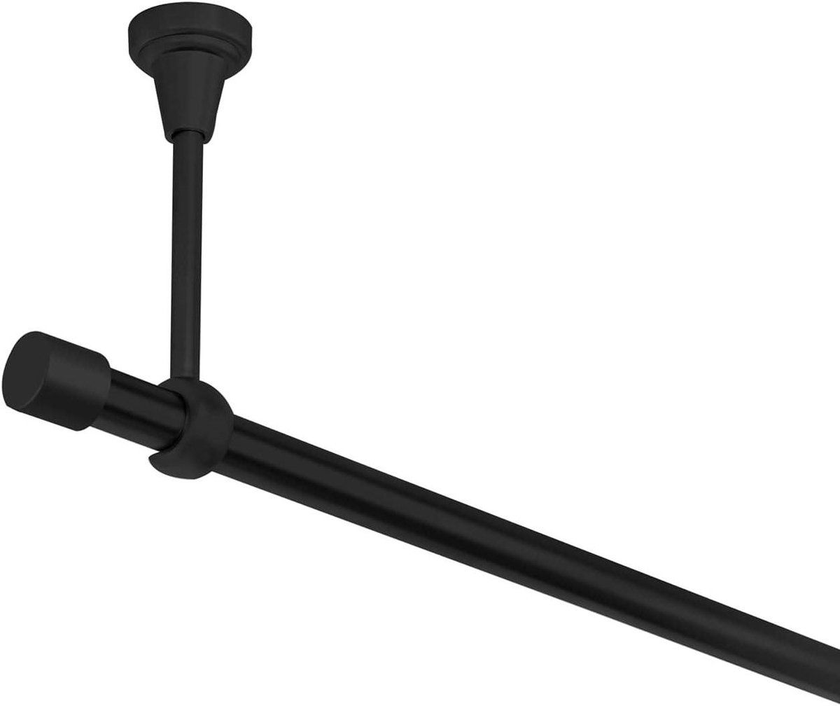 Gordijnroede Metaal - Enkele roede - Raambekleding Ophangen - Inclusief bevestigingsmateriaal - 120 cm - Zwart