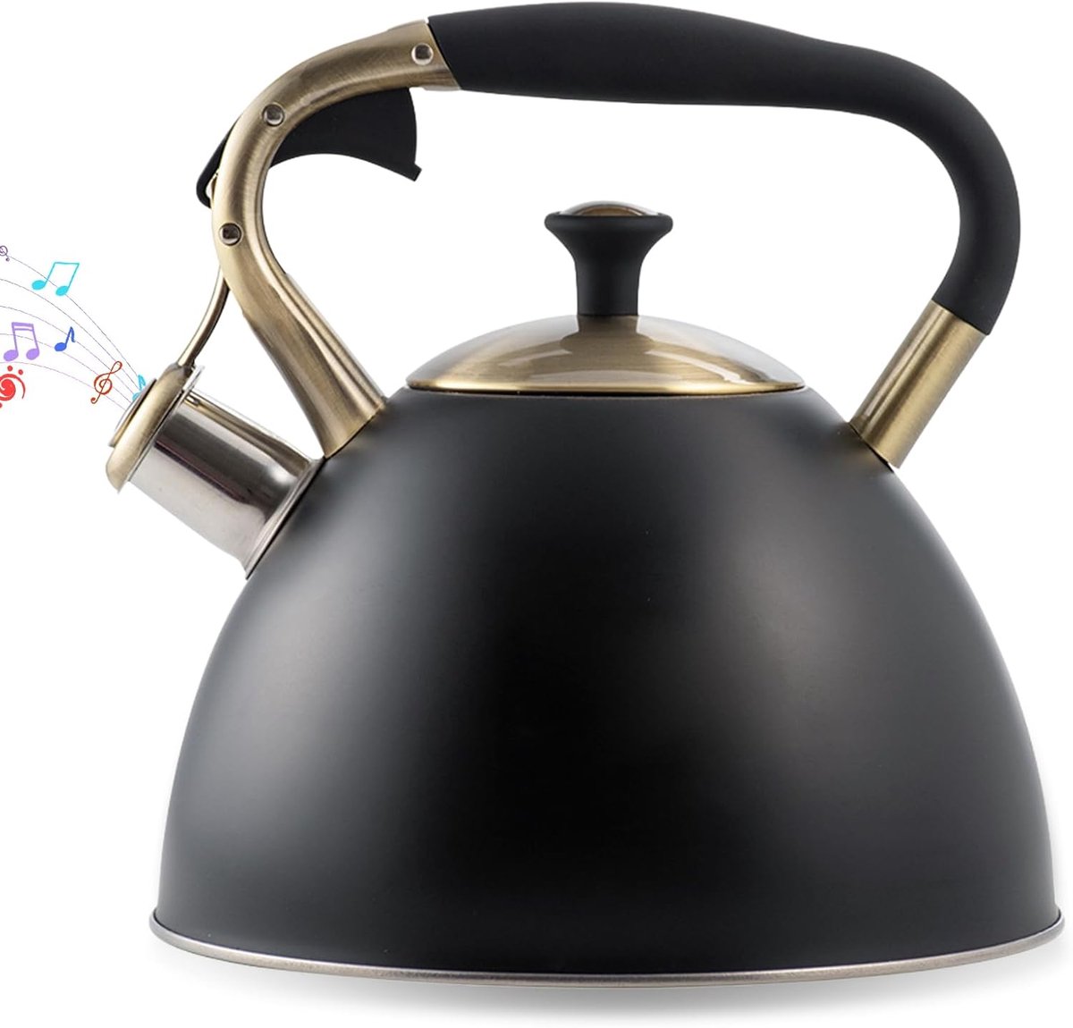 Waterketel, inductie, 3 l, fluitketel van roestvrij staal, theeketel met automatisch fluitje, waterkoker voor thee, koffie, fluitketel, retro fluitketel, waterketel voor elektrisch fornuis en