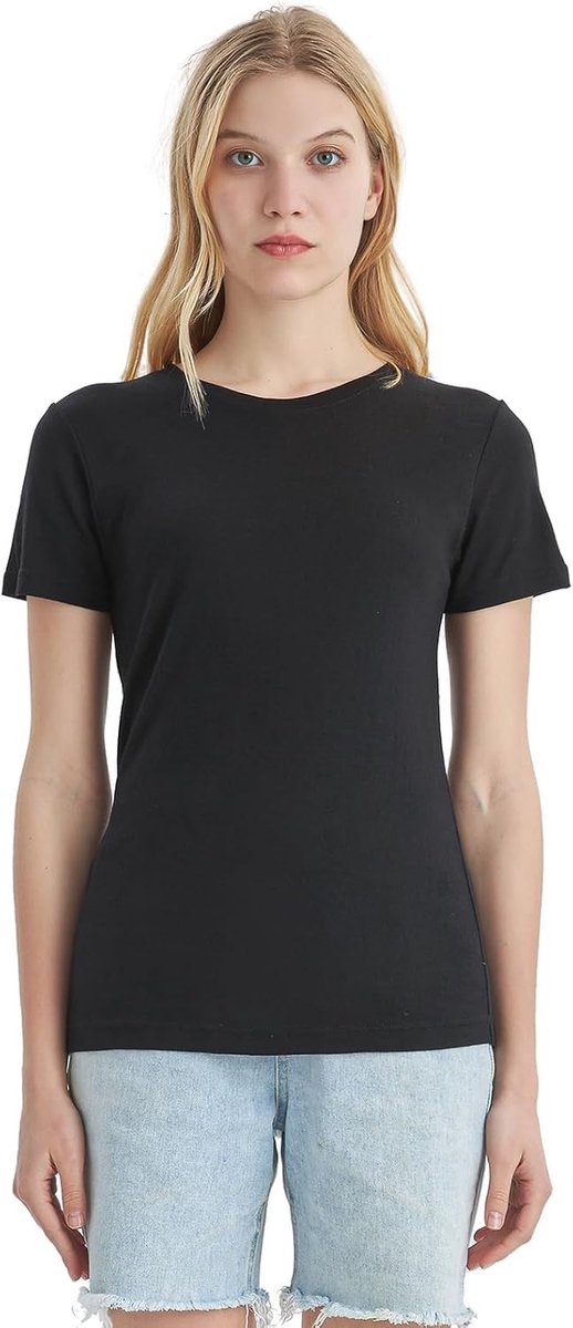 Protect 100% Merinowollen T-Shirt Dames Ronde Hals Korte Mouwen Geurbestendig Ondershirt Geschikt Voor Reizen En Wandelen T-Shirt