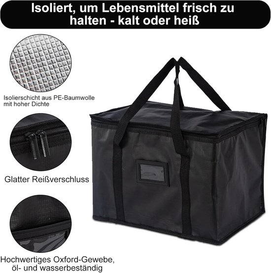 Koeltas - Isolatietas Boodschappentas - Eten Vers Houden - Opvouwbaar Ontwerp - 70 Liter - Zwart — afbeelding 2