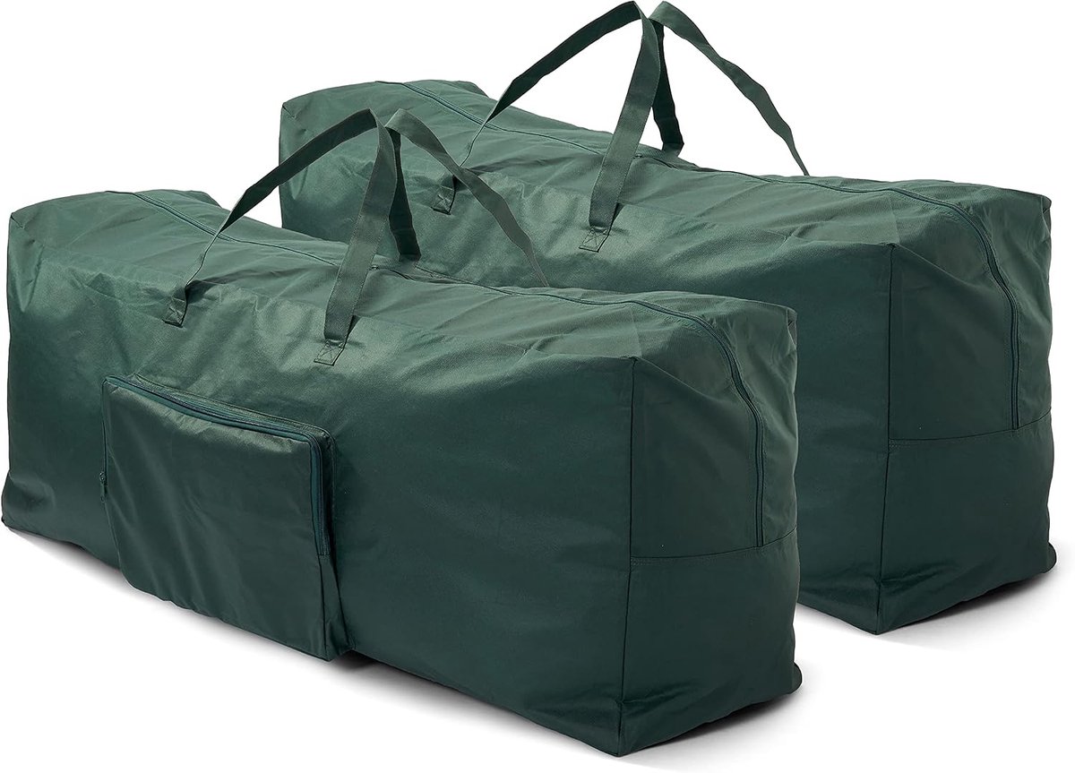 TWIDDLERS 2 Grote Opbergtassen voor Kerstbomen, Kerstboomversieringen, Kerstballen & Decoraties (120x50cm) - Dubbele Ritssluiting, 210D Polyester - Sterk & Praktisch