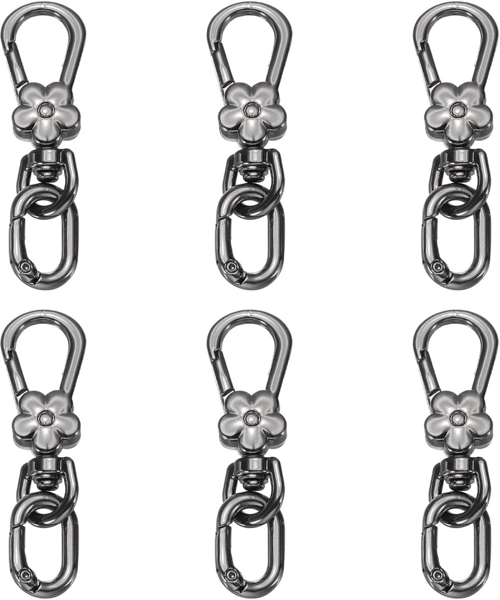 6 stuks snelspanners in kreeftvorm met dubbele opening voor het maken van sieraden handwerk rugzak tas sleutelkoord kleur gunmetal