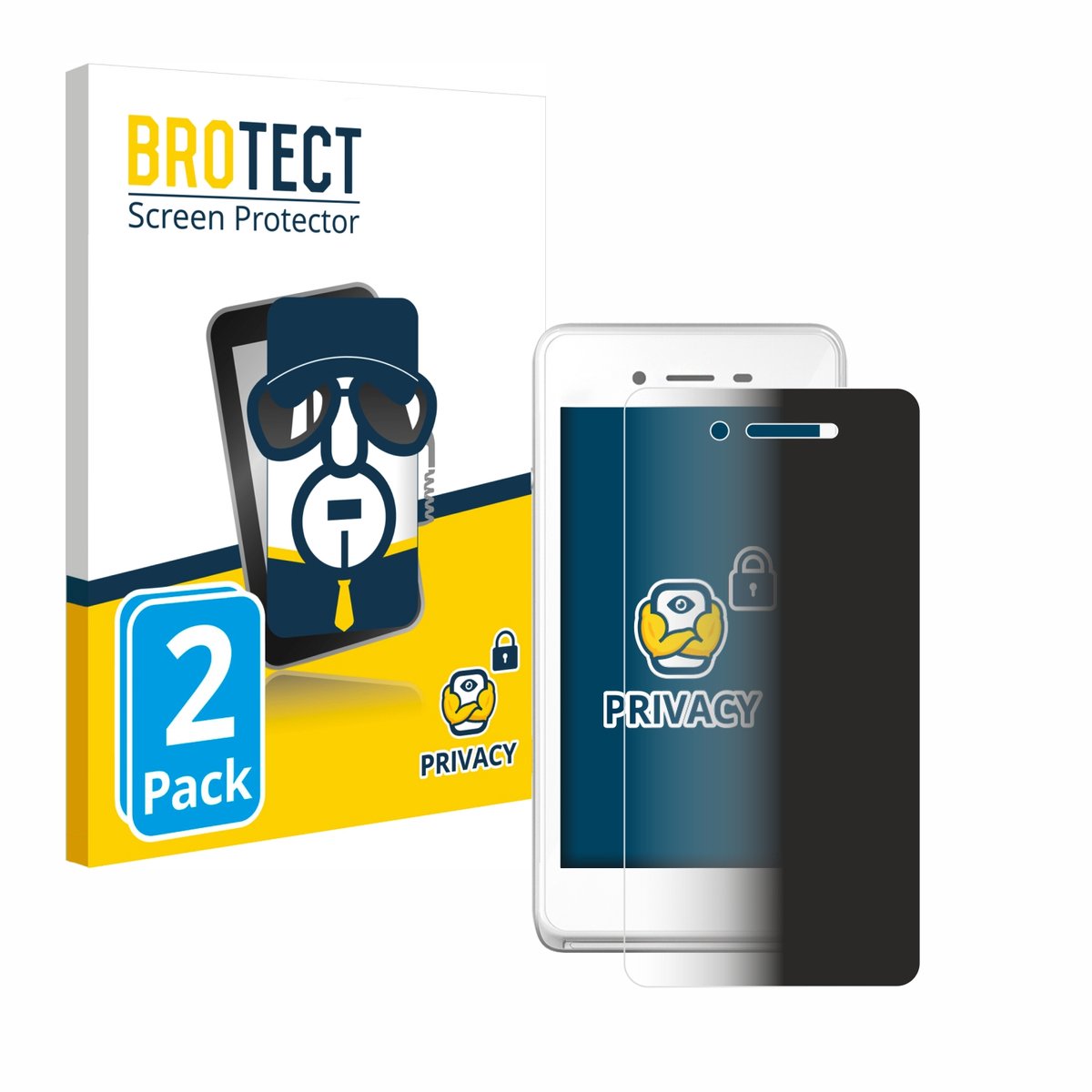 BROTECT - privacy screenprotector voor Pax A50 wallee - Folie Beschermfolie Blauwlichtfilter 2 Stuks