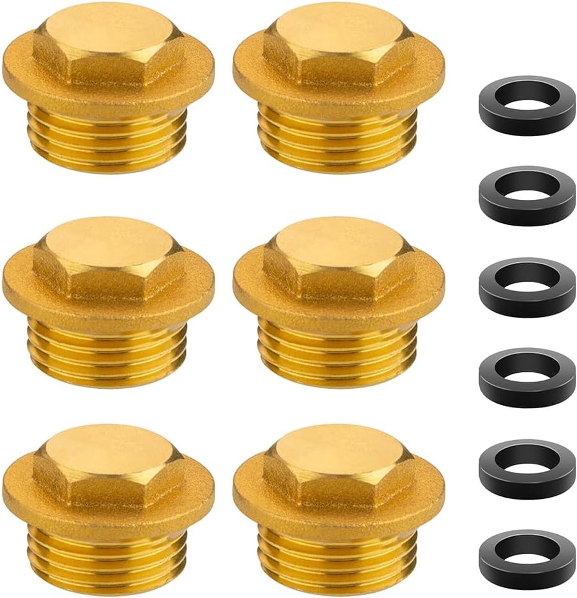 Messing afsluitdoppen 1/2 inch - pack van 6 - stevige en duurzame kwaliteit - veilig voor waterleidingen - ShopVlot