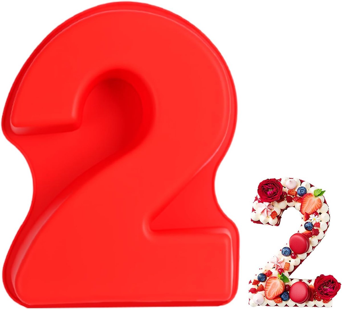 SnelShoppen - 9-delige Silicone Bakvormen met Cijfers 0-20, Groot Cake Mould, Cijfers voor Verjaardag, Feest, Jubileum, 25 cm, Hoogwaardige Silicone