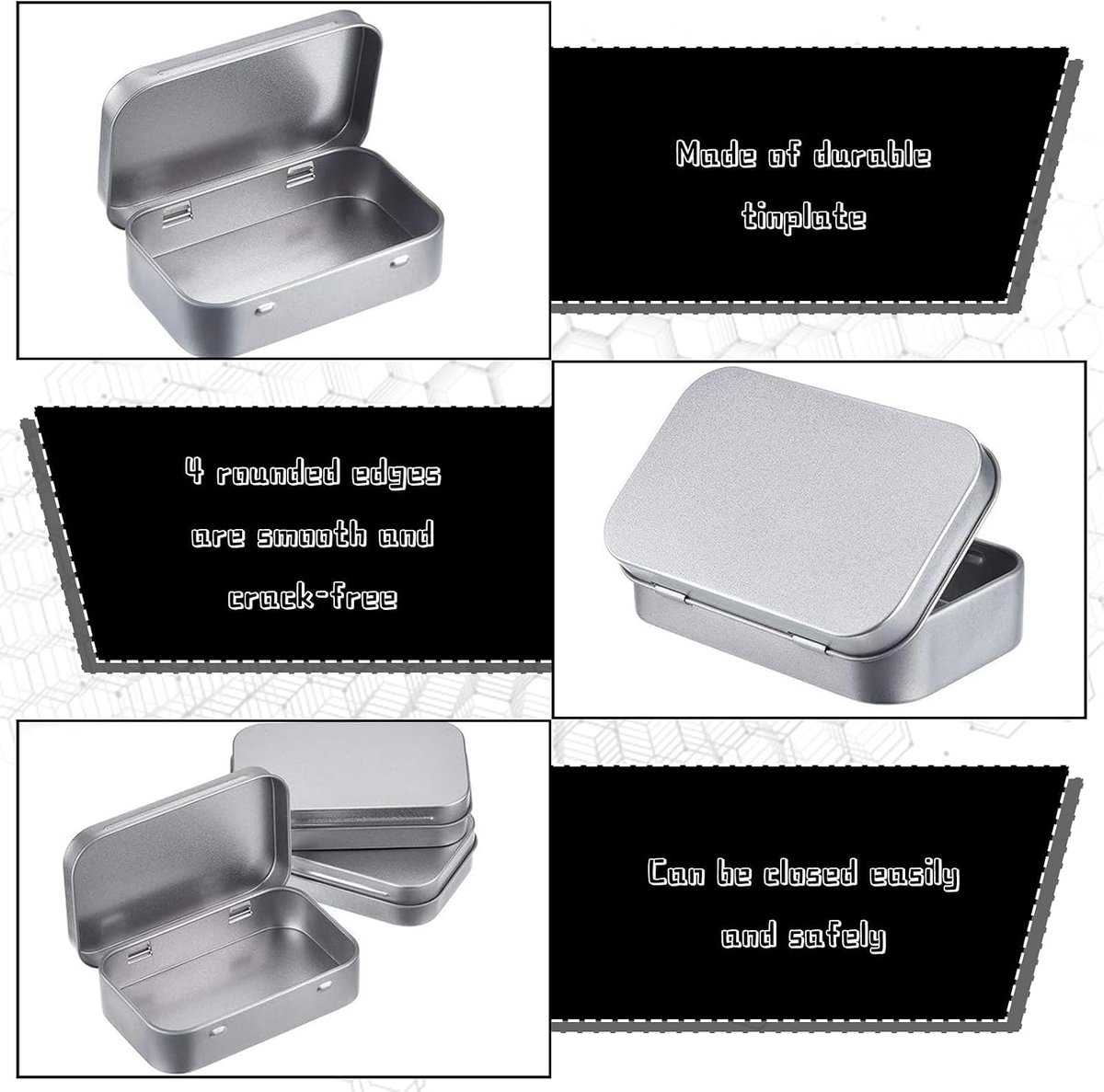 Mini opslagboxen 3 stuks - kleine metalen doos - lichtgewicht en draagbaar - ideaal voor reisbenodigdheden - ShopVlot