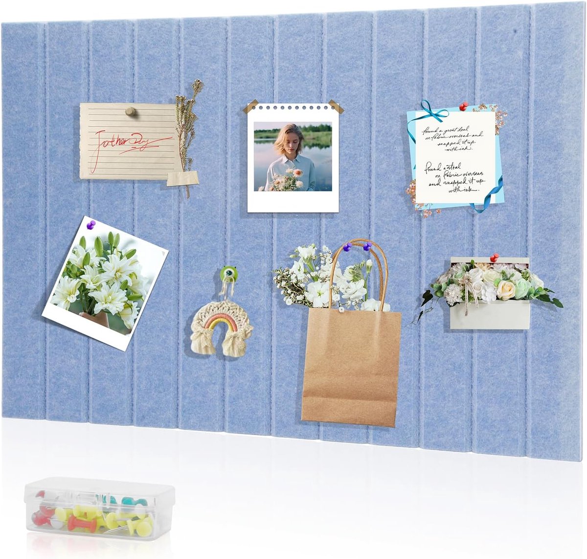 SnelShoppen - 60 x 40 cm Vilt Prikbord, Decoratief Vilt Bord, 9 mm Dikte, Memo Bord, Opvouwbaar Foto Bord, Wanddecoratie voor Kantoor, Keuken, Foto's,