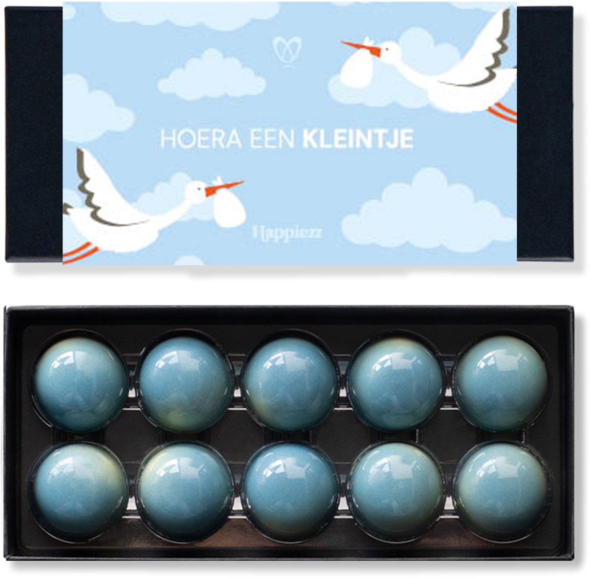 Geboorte bonbons blauw - 10 stuks