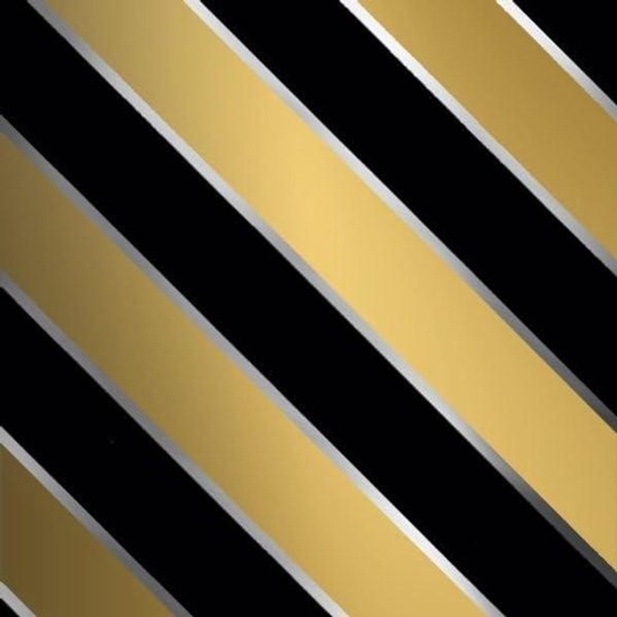 Cadeaupapier Zwart Goud - Inpakpapier Luxe - Geschenken Verpakken - Diagonale Strepen Design - 50 cm x 100 m