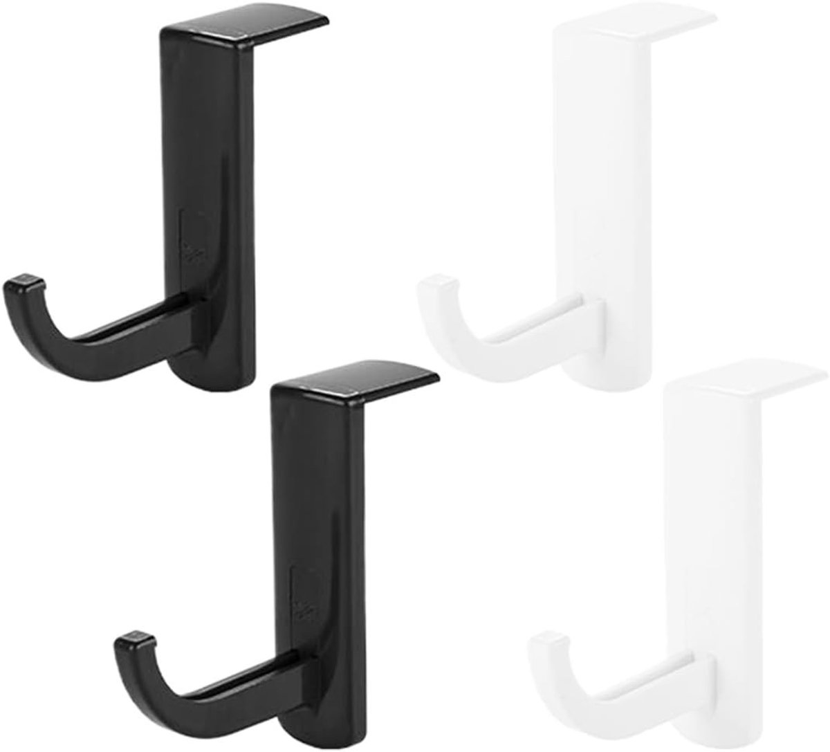 Hoofdhanger voor computer monitoren, stevige en ruimtebesparende houder voor hoofdtelefoon en headset, met 4 zelfklevende haken voor optimale organisatie