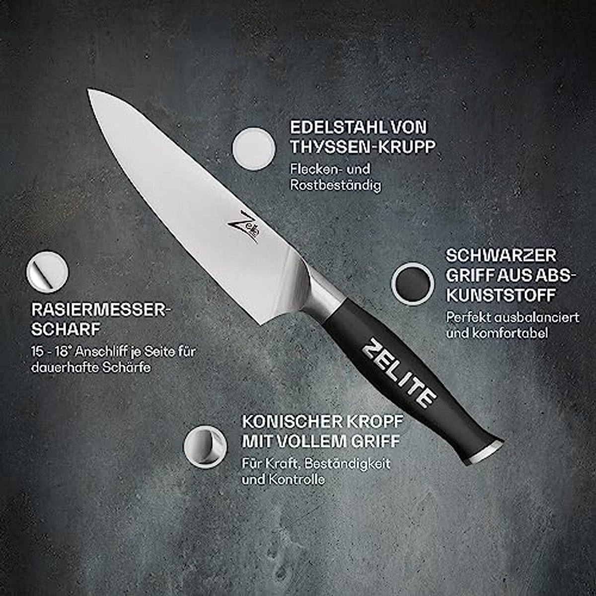 Koksmes - Comfort-Pro Serie - Carbon Roestvrij Staal - 15.2 cm