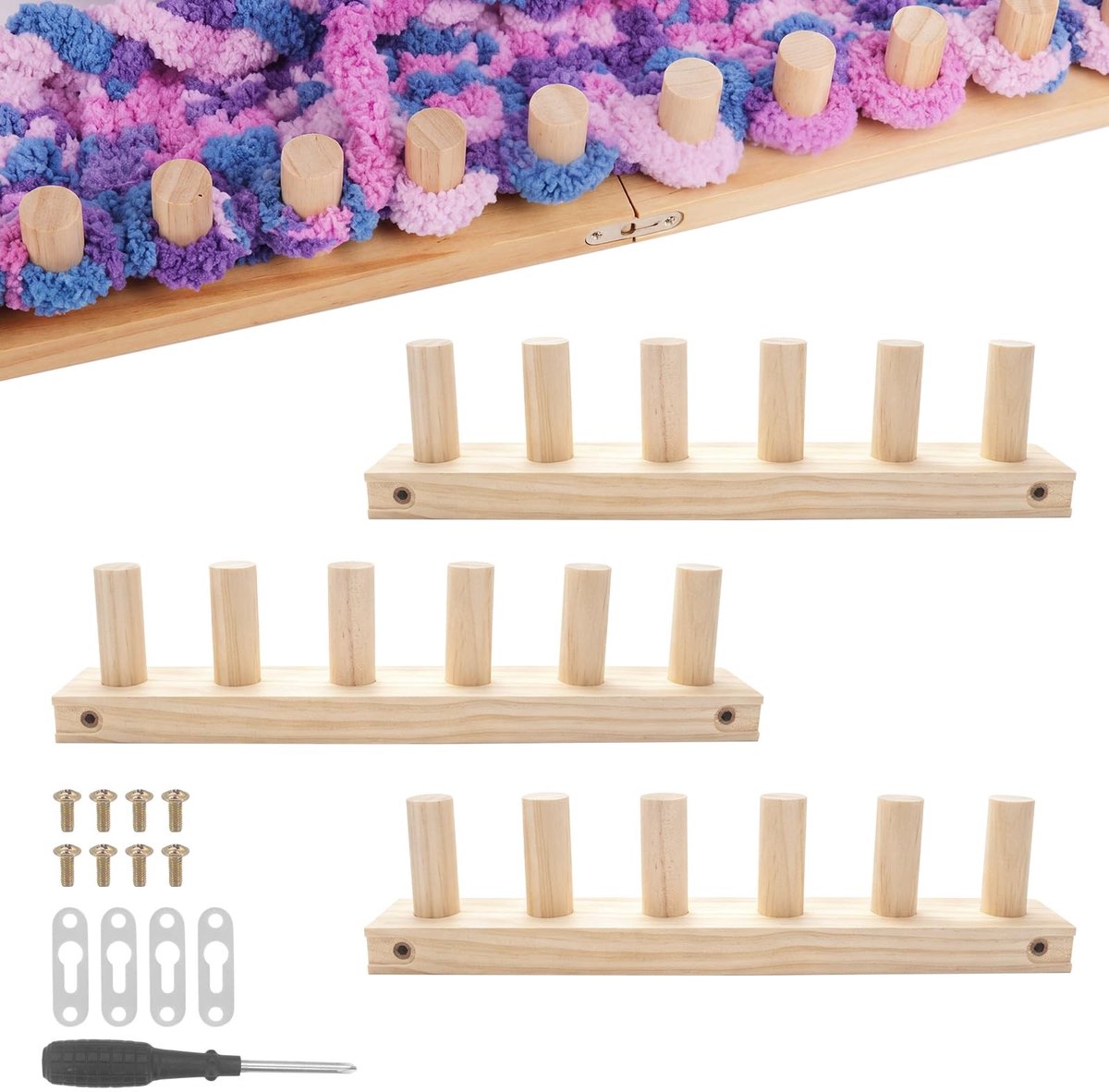 Breiset met 3 houten breisouwen - Handgereedschap voor beginners
