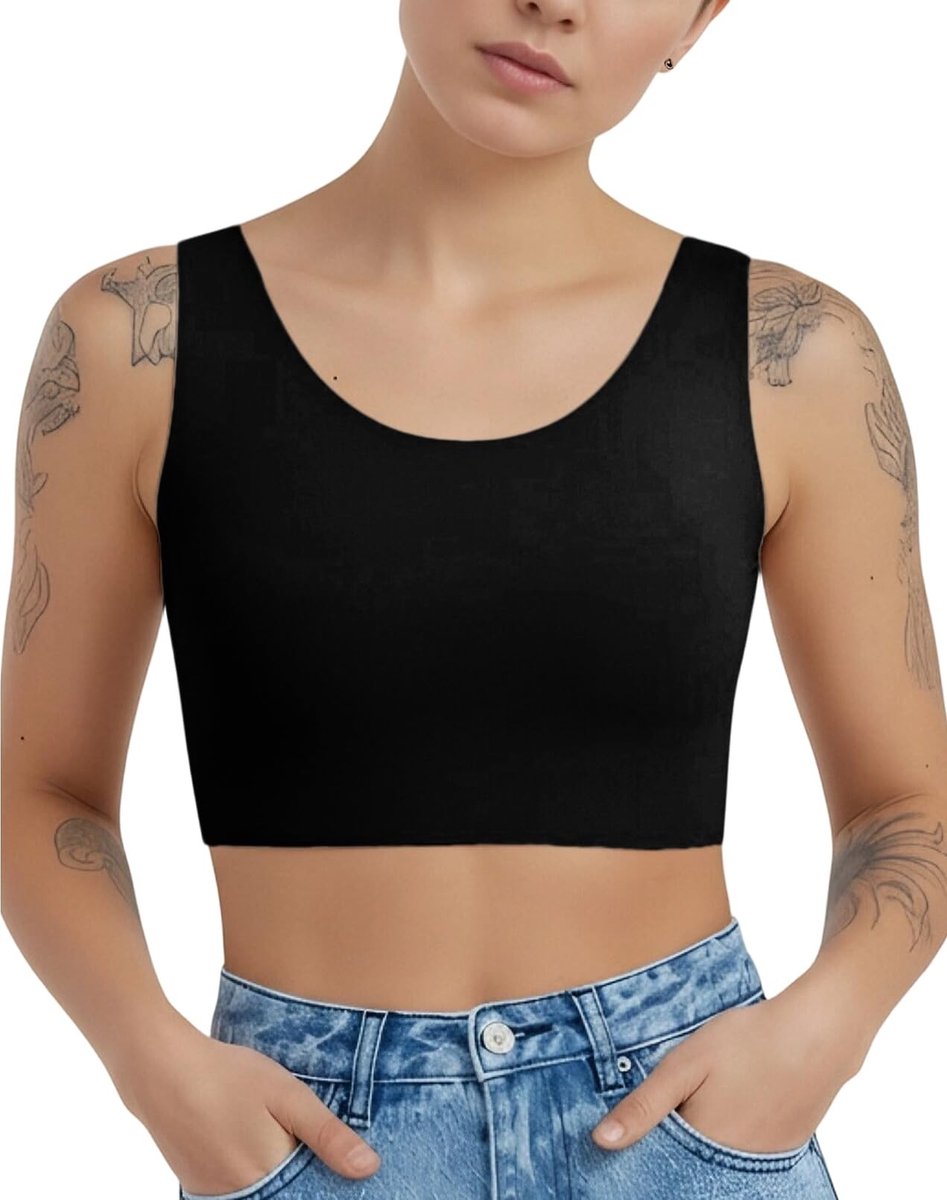 Trans Binder - Ondersteunende Corset Tanktop - Zwart - M