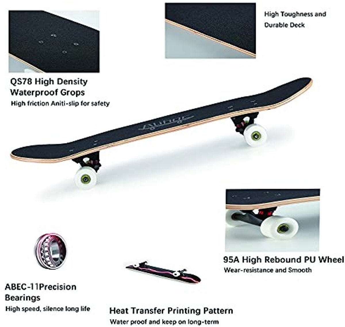 Skateboard - Zevenlaagse Maple Hout - Rood
