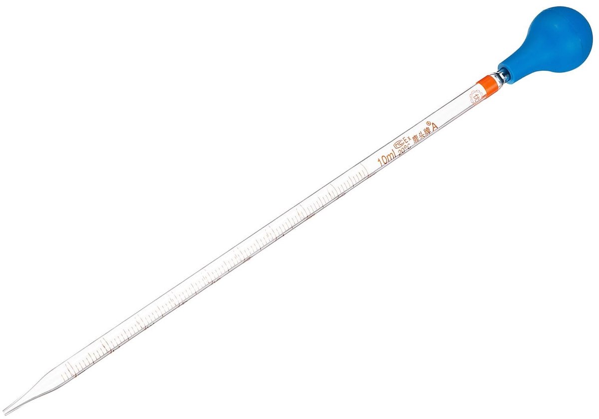 Drup Pipette Set - Borosilicaatglas met rubberen dop, 10ml