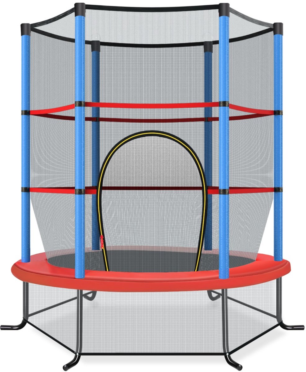 SureDeal® - Trampoline - Kindertrampoline - Veiligheidsnet Veersteunen - Stalen - Binnen - Buiten Gebruik - 165x165x165 cm - Naturel
