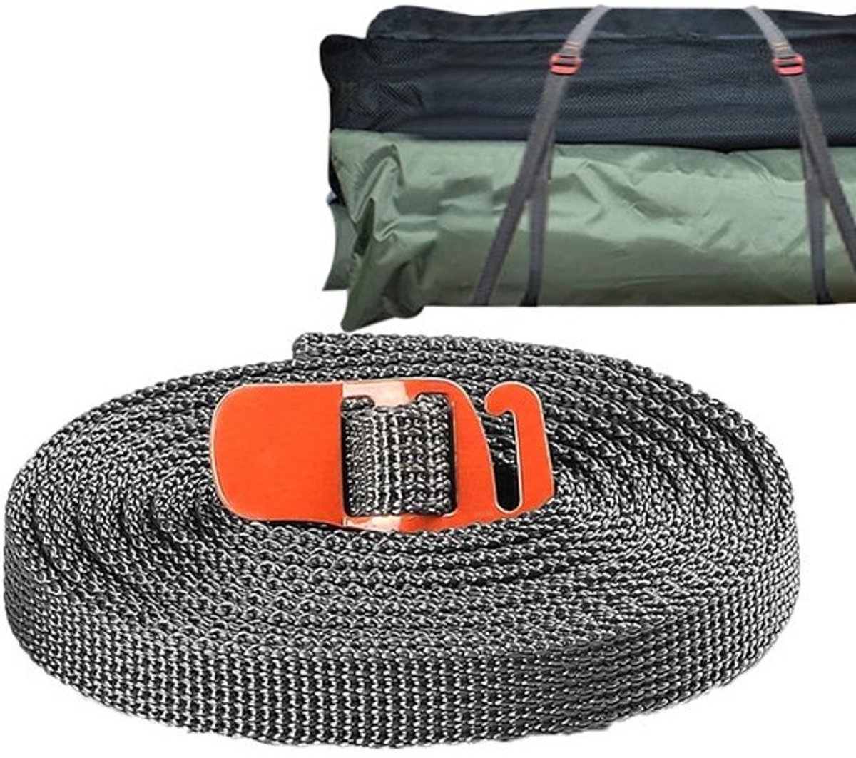 Laadveiligheidsgordel - Spanband Vrachtwagen - Vracht Zekeren - Roestvrijstalen Haak - 2 meter - Oranje