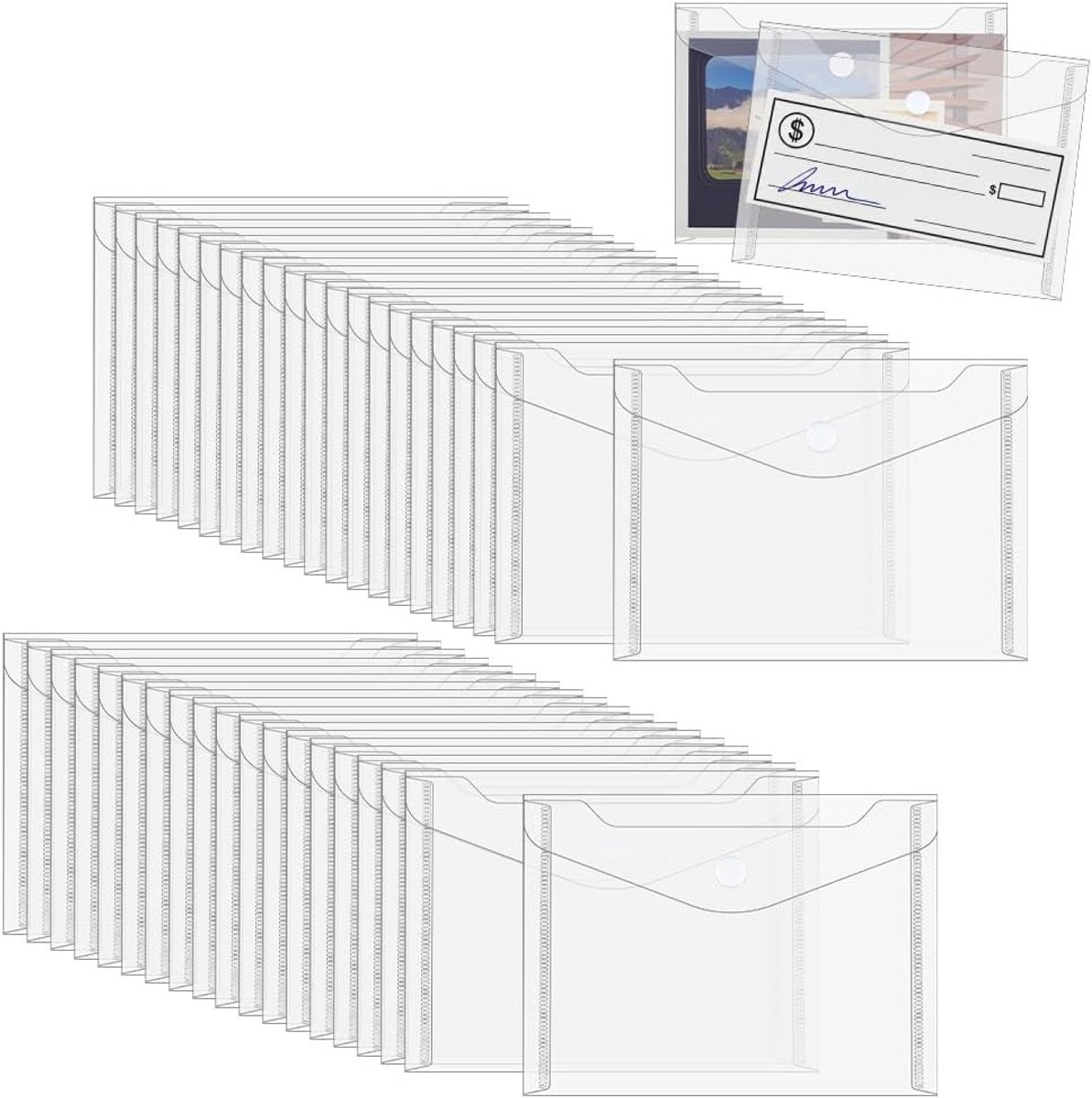 120 Stuks Transparante Plastic Enveloppen 4x6 inch voor Stempels, Mallen en Coupons - Herbruikbare Opslagoplossing en Organizer voor Documenten en Kantoorbenodigdheden
