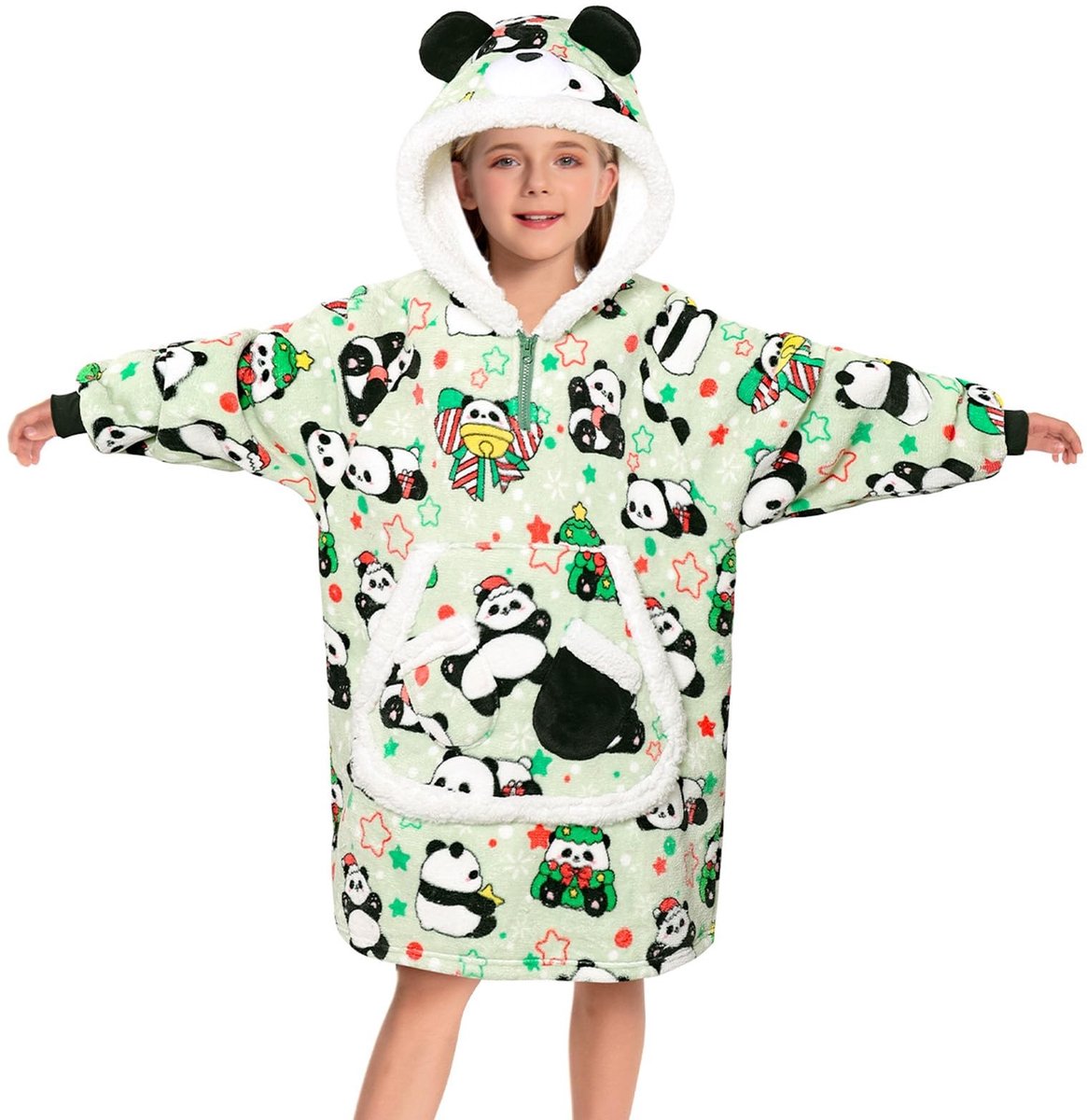 Hoodie Dekbed met Mouwen en Capuchon - Panda