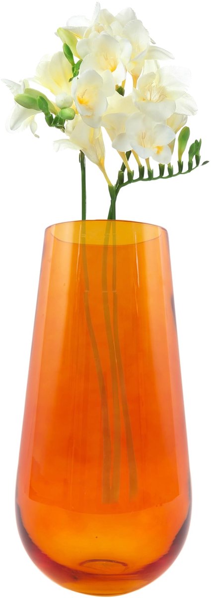 Glas vaas voor interieurdecoratie - Oranje, 17,5 x 35 cm