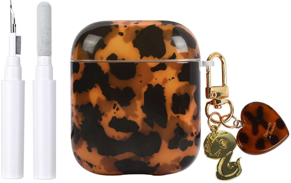 AirPods 2 Hoes - Zwart Bruin Luipaard Patroon