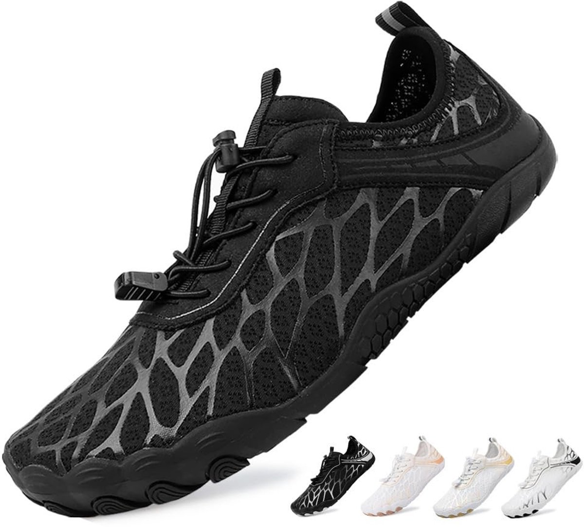 Waterschoenen voor heren en dames - Ademend en slipbestendig - Zwart